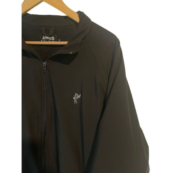 ASHWORTH Jacket Men’s XL Black Full Zip Collared Golf Lightweight Polyester - Picture 3 of 10